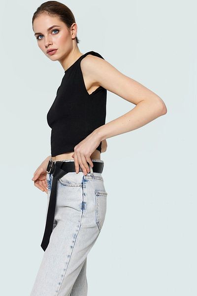 PayBuy Women's Crew Neck Crop Knitted Blouse Casual Summer Design Premium Quality Zarifane