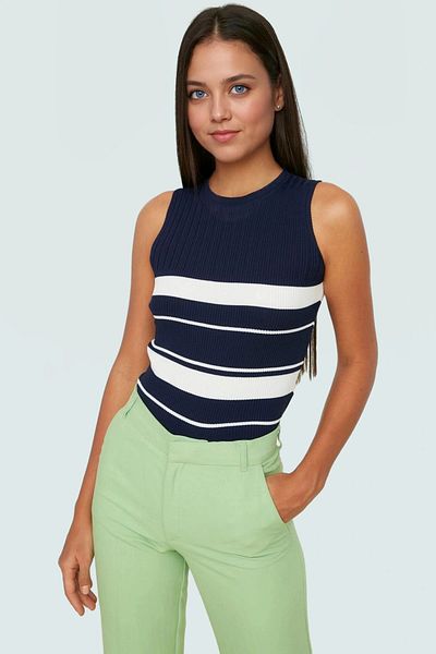 PayBuy Women's Crew Neck Knitwear Blouse Thin Polyester Color Block Summer Comfortable Cut for Daily Wear