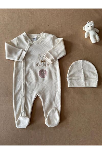 EM&FA TEKSTİL Embroidered Cotton Baby Jumpsuit