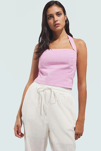 PayBuy Women's Linen Look Fitted Cotton Blouse Summer Casual High Quality Stylish Look Trend Design