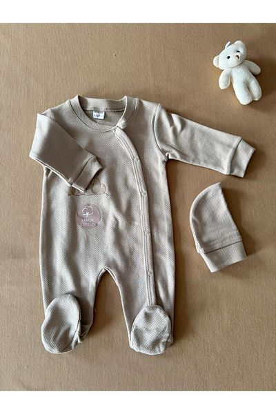 EM&FA TEKSTİL Embroidered Cotton Baby Jumpsuit
