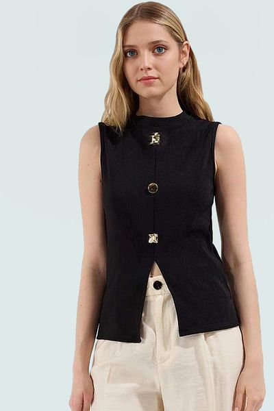 PayBuy Women's Crew Neck Sleeveless Scuba Crepe Knitted Vest Casual Style High Quality Comfortable and Stylish