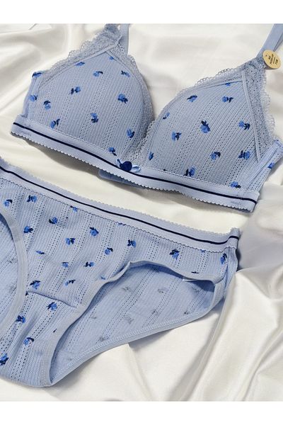 Sabase Set sutien confortabil texturat cu cupă B din bumbac fără sârmă (85% bumbac)