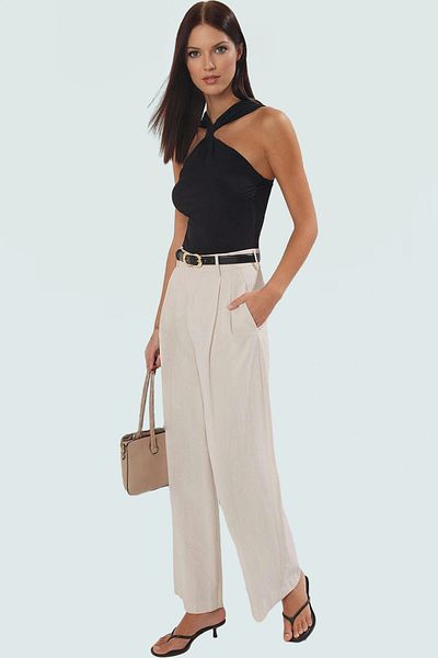 PayBuy Stylish Fitted Knitted Blouse Gold Detail V Neck Summer Special Design Trend for Daily Use