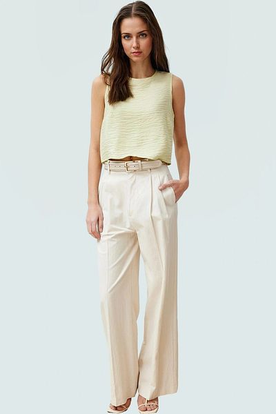 PayBuy Summer Sleeveless Crop Blouse Comfortable Daily Polyester Woven Fabric and Stylish Special Design