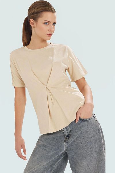PayBuy Women's Crew Neck Cotton Knitted Blouse Regular Fit Casual Style Special Design Comfortable Cut