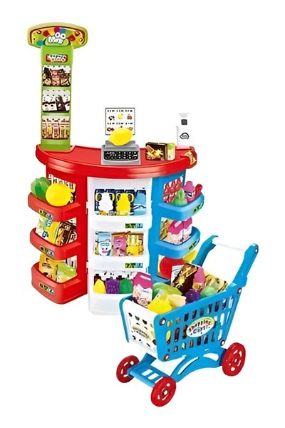rexa 68-Piece Children's Supermarket Toy Set with Trolley