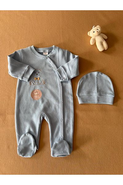 EM&FA TEKSTİL Embroidered Cotton Baby Jumpsuit