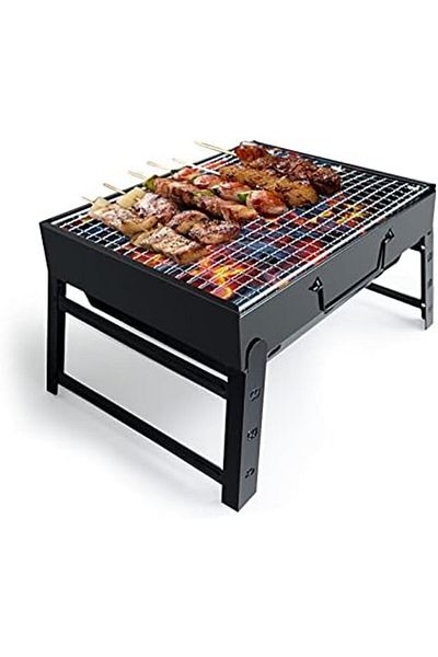 Kizmyee BBQ Barbeque Grill Outdoor, Portable Folding Charcoal Barbecue Desk Tabletop Stainless Steel