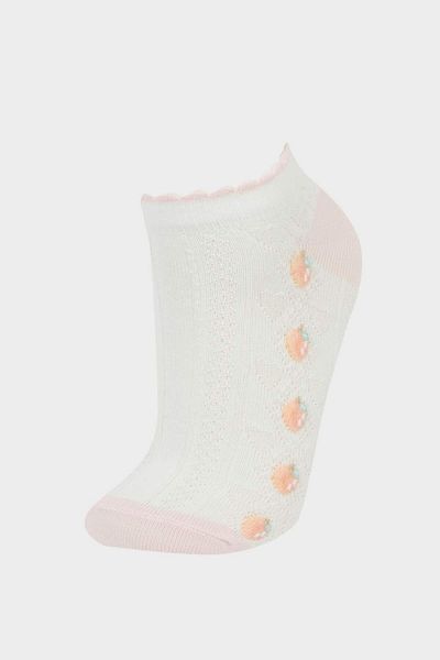 DeFacto Women's 3-Piece Cotton Booties Socks F5615Axns