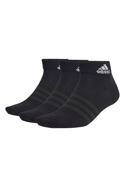 adidas Performance, Unisex Ankle Socks Set - 6 Pairs, Black, Size 37-42