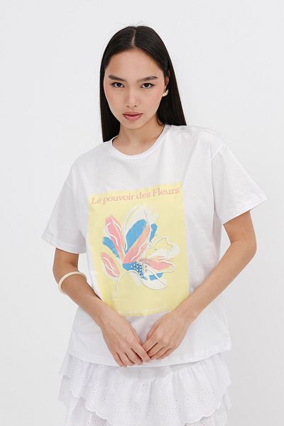 Addax Crew Neck Embroidered T-Shirt P4153-W11