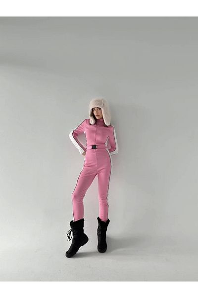 CVS Zippered jumpsuit with belt detail - pink