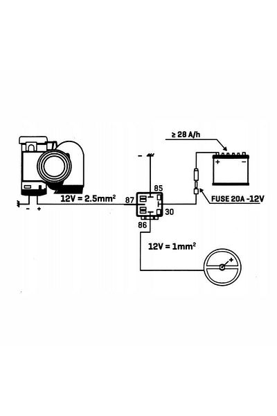 BGRJ Automotive Snail horn 12V, universal, 139dB, with compressor