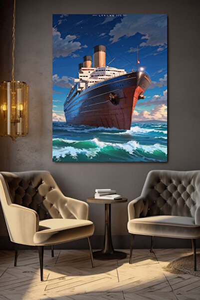 özkacar TABLIE PE PÂSLĂ CU NAVEA TITANIC DIN OCEANUL, DECOR DE PERETE PENTRU ...