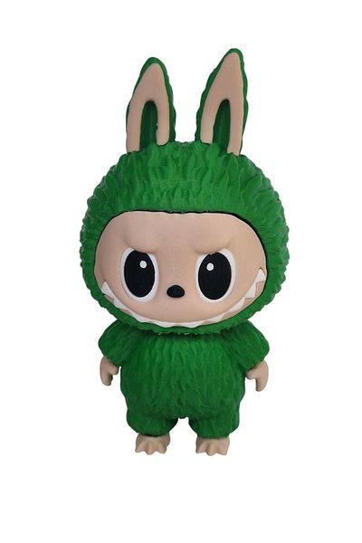 3DONE MODELS Labubu Figurine – Collectible Character, 3D Printed, Green, Geek Decor & Unique Gift