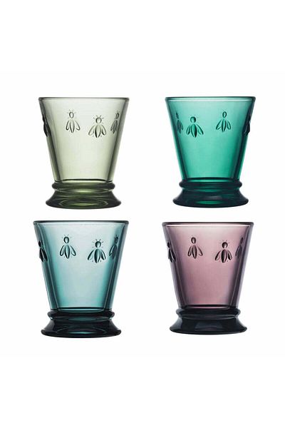 La Rochére Set of 4 colored glasses for water, juice, wine La Rochére