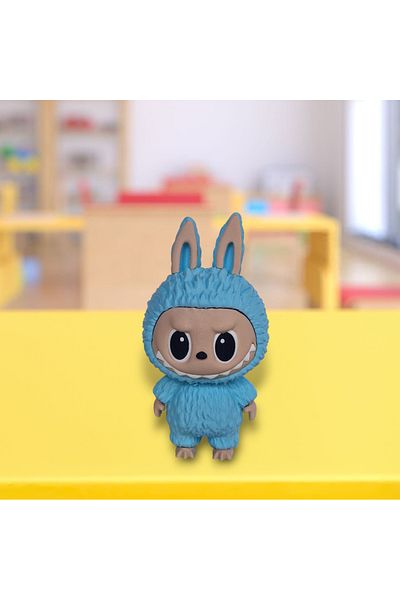 3DONE MODELS Labubu Figurine – Collectible Character, 3D Printed, Light Blue, Geek Decor & Unique Gift