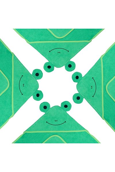 Miespiga 100% Cotton Frog Swaddle Towel Green (75X75 cm)