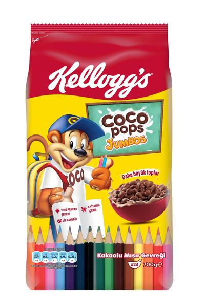 Kellogg's Coco Pops Jumbos BTS 700 gr Mısır Gevreği, Lif, Demir Ve 6 Vitamin içerir