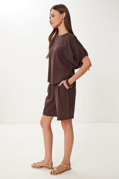 Lovelyİstanbul Linen Blouse Shorts Set