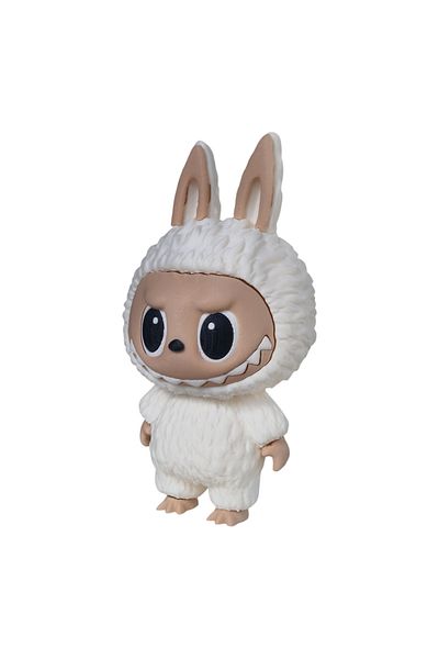3DONE MODELS Labubu Figurine – Collectible Character, 3D Printed, White, Geek Decor & Unique Gift