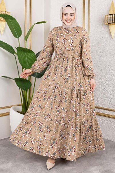 MA GİYİM Φόρεμα Asel Floral Viscose VİZON