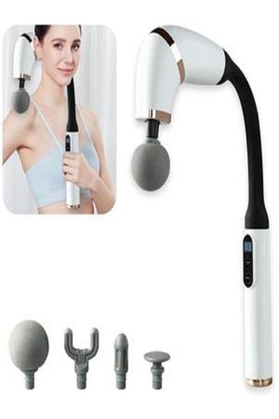 Generic Chill Treat Deep Tissue Massage Gun with Extension Handle - Grey