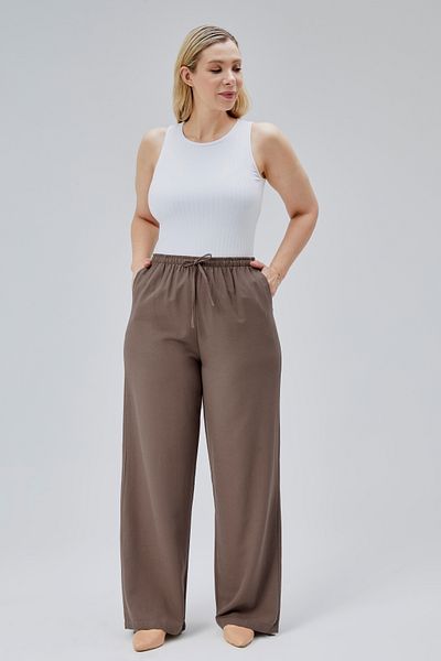 Symirna Linen Viscose Loose Fit Women's Trousers