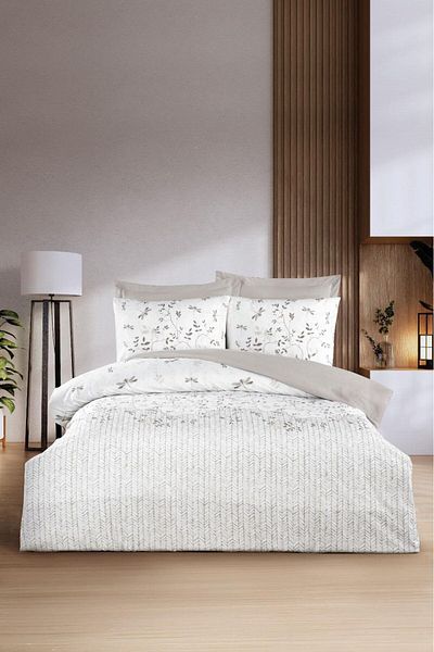 Altınbaşak 100% Cotton Ranforce Double Duvet Cover Set Linea Pebble