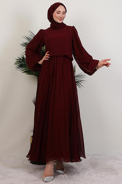 GİYZAMİLA Φόρεμα Umra Chiffon Μπορντό