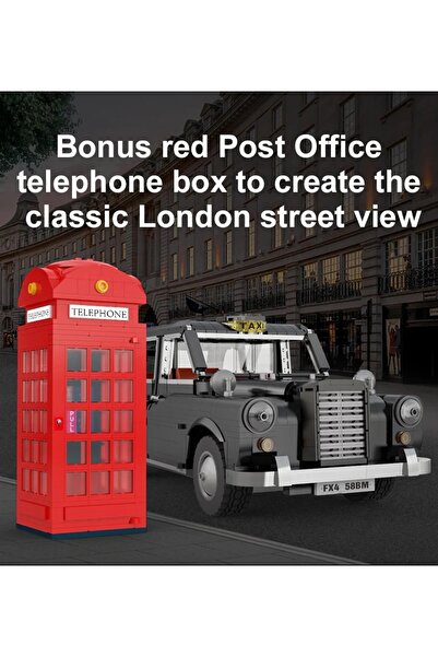 cada LEVC London Taxi car made of building blocks 1871 pcs