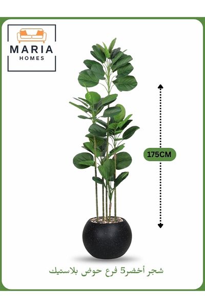 MARIA HOMES Artificial Decorative Plant – 175 cm Tall with Black Pot