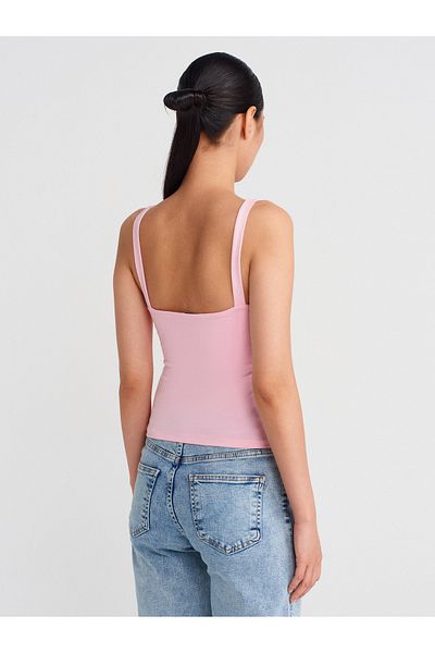Dilvin 31943 Sleeveless Top-Powder Pink