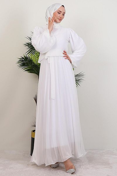 GİYZAMİLA Φόρεμα Umra Chiffon Λευκό