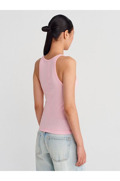 Dilvin 21143 Sleeveless Strap Top-Powder Pink