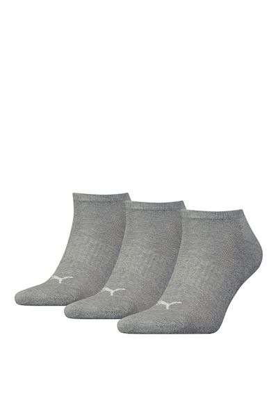 Puma - Set of short unisex socks with logo - 3 pairs, Gray, 43-46