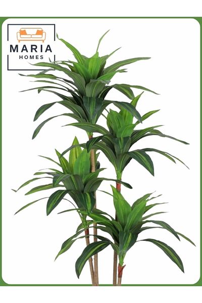MARIA HOMES Artificial Corn Leaf Tree 145 cm – Indoor Faux Plant with white Pot
