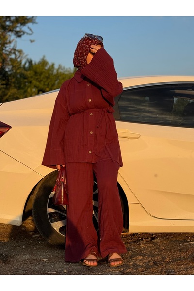 Mina Terzi&Butik Muslin Shirt Pants Double Set