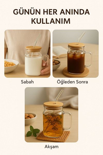 Open Home Concept 1 Piece Glassmate – Heat Resistant Bamboo Lid Cup 650 ml
