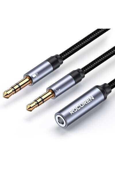 Rocoren Hi-fi Trrs Mikrofon Ve Kulaklık Ayırıcı 3.5mm Y Jack Kablo