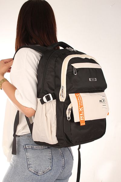 Fiyaka Rlx-2059 School Backpack Student Daily Travel Holiday Sports Walking Trip Black
