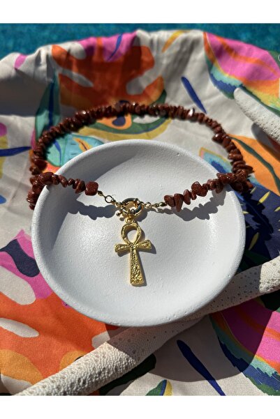 Gigi Yıldız taşlı Ankh kolye