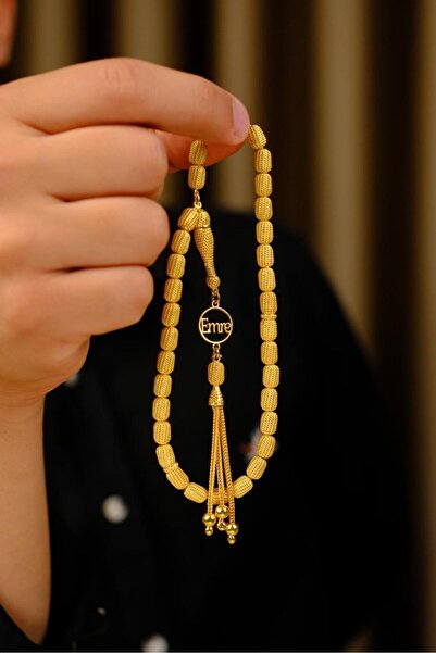 dergah tesbih Kalemkar İşcilik Kişiye Özel İsim Tasarımlı Kapsül Model 925 Ayar Gümüş Tesbih