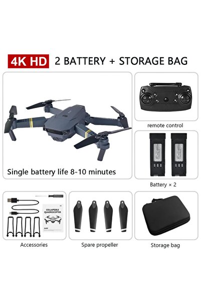 Tastech ÇİFT BATARYALI ÇİFT KAMERALI DRONE UZAKTAN KUMANDALI APP DESTEKLİ PERVANE KORUMALIKLI QUADCOPTER