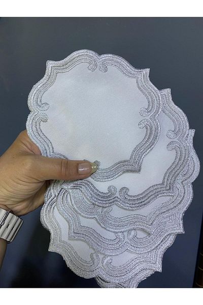 elif aksesuar 6-Piece Coffee Presentation Napkin Silver