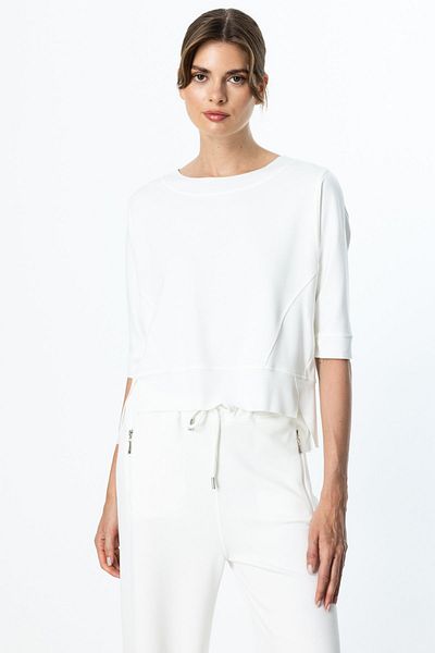 On Fashion On Asymmetric Cut Half Sleeve Blouse Ecru-51466