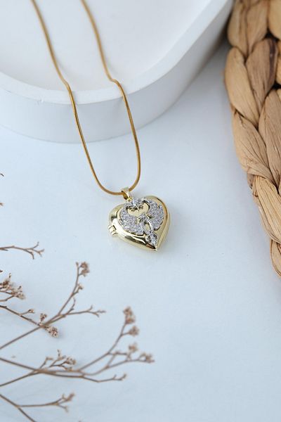 Jack Ferrero Heart Openable Blackbird Locket Necklace