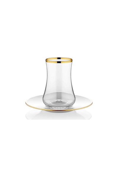 Ünsal Showroom Collection Dervish Tea Set 6 Pieces Plain Gilded