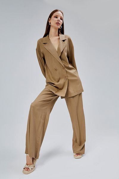 Bolivente Toprak Oversize Half Sleeve Linen Suit